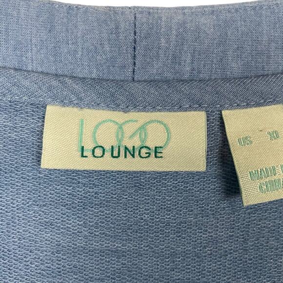 LOGO LOUNGE Blue Lace Back Cardigan w/ Pockets 10 - Picture 2 of 5